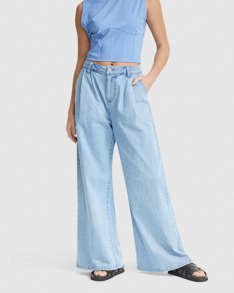 HAILEY WIDE LEG JEANS WOMENS PANTS