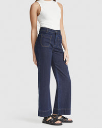 ALEXA PATCH POCKET WIDE LEG JEANS - AVAILABLE ~ 1-2 weeks WOMENS PANTS