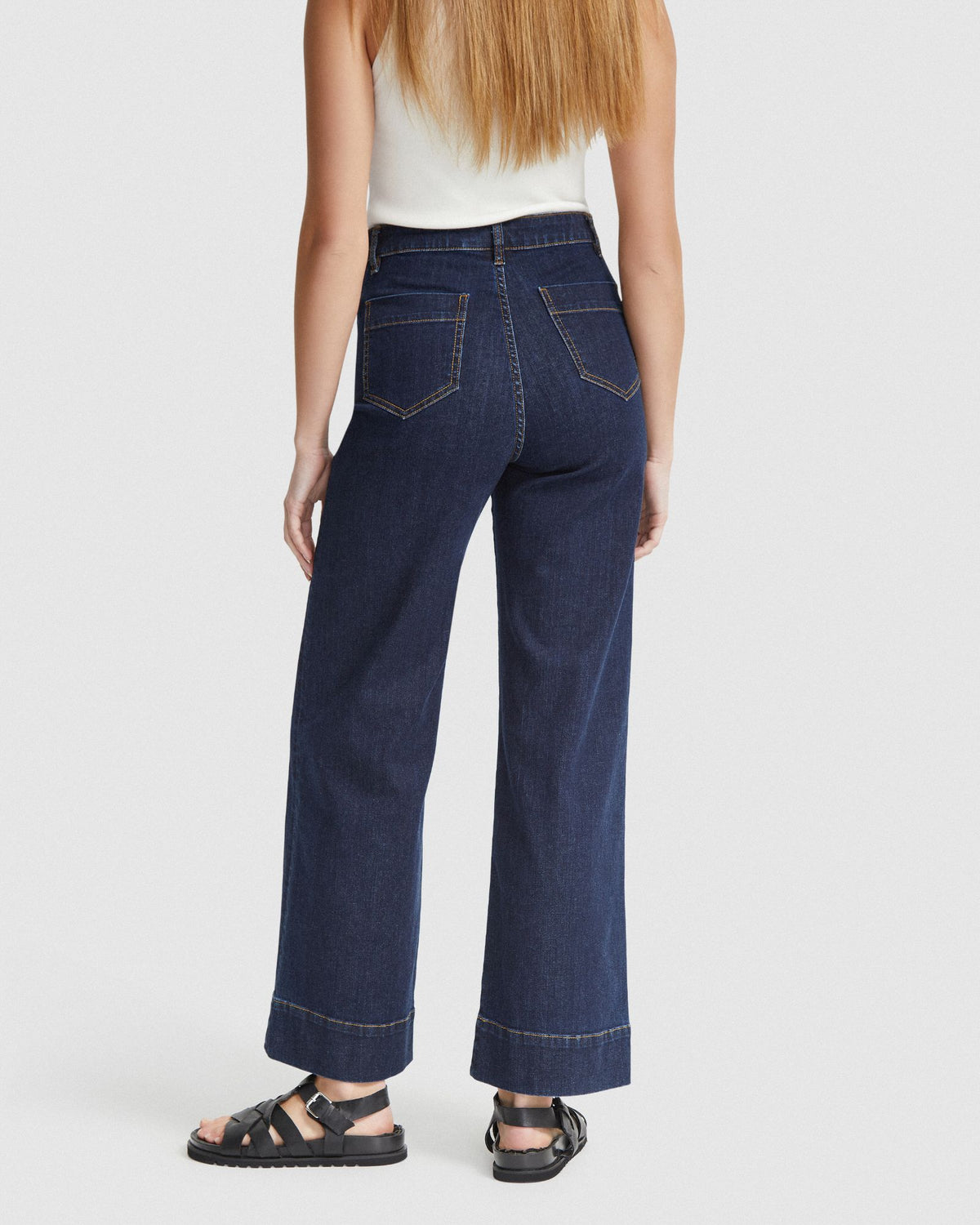 ALEXA PATCH POCKET WIDE LEG JEANS - AVAILABLE ~ 1-2 weeks WOMENS PANTS