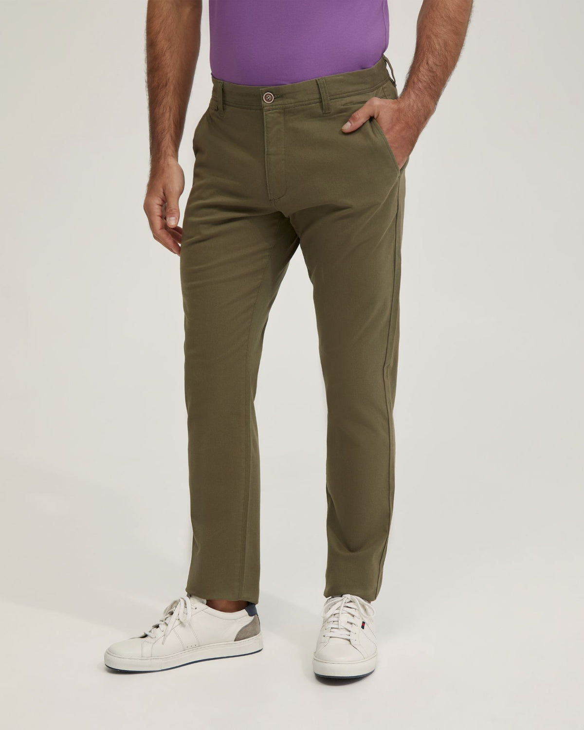 SLIM LEG COTTON CHINO MENS TROUSERS