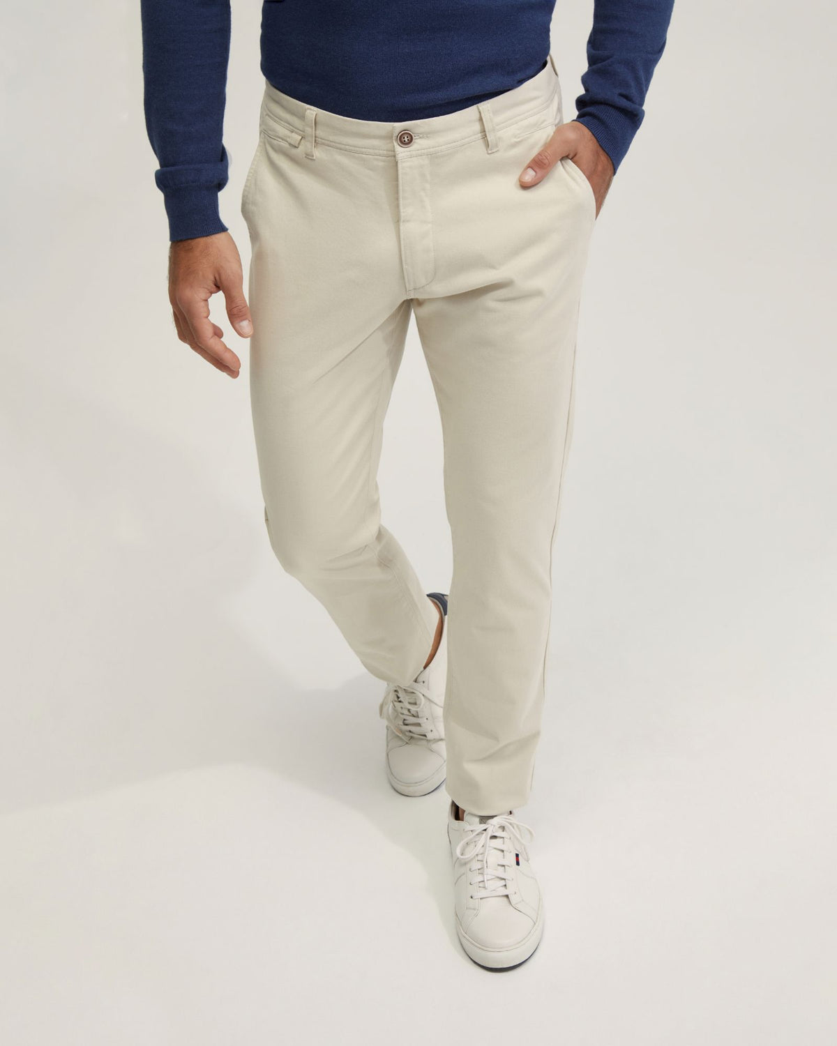 SLIM LEG COTTON CHINO MENS TROUSERS