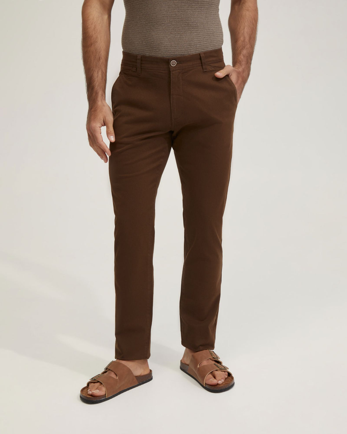 SLIM LEG COTTON CHINO MENS TROUSERS