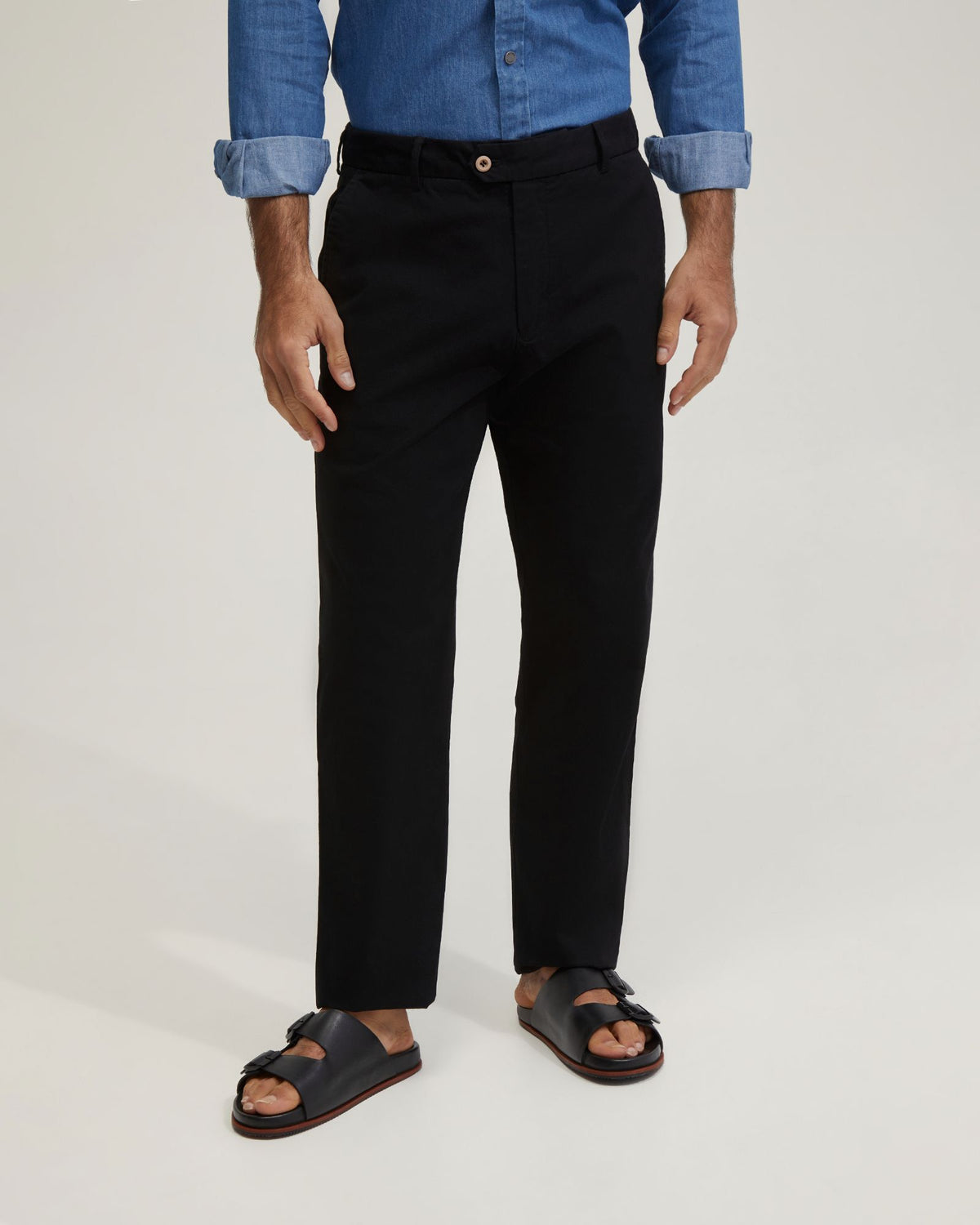 RELAXED FIT COTTON CHINO MENS TROUSERS