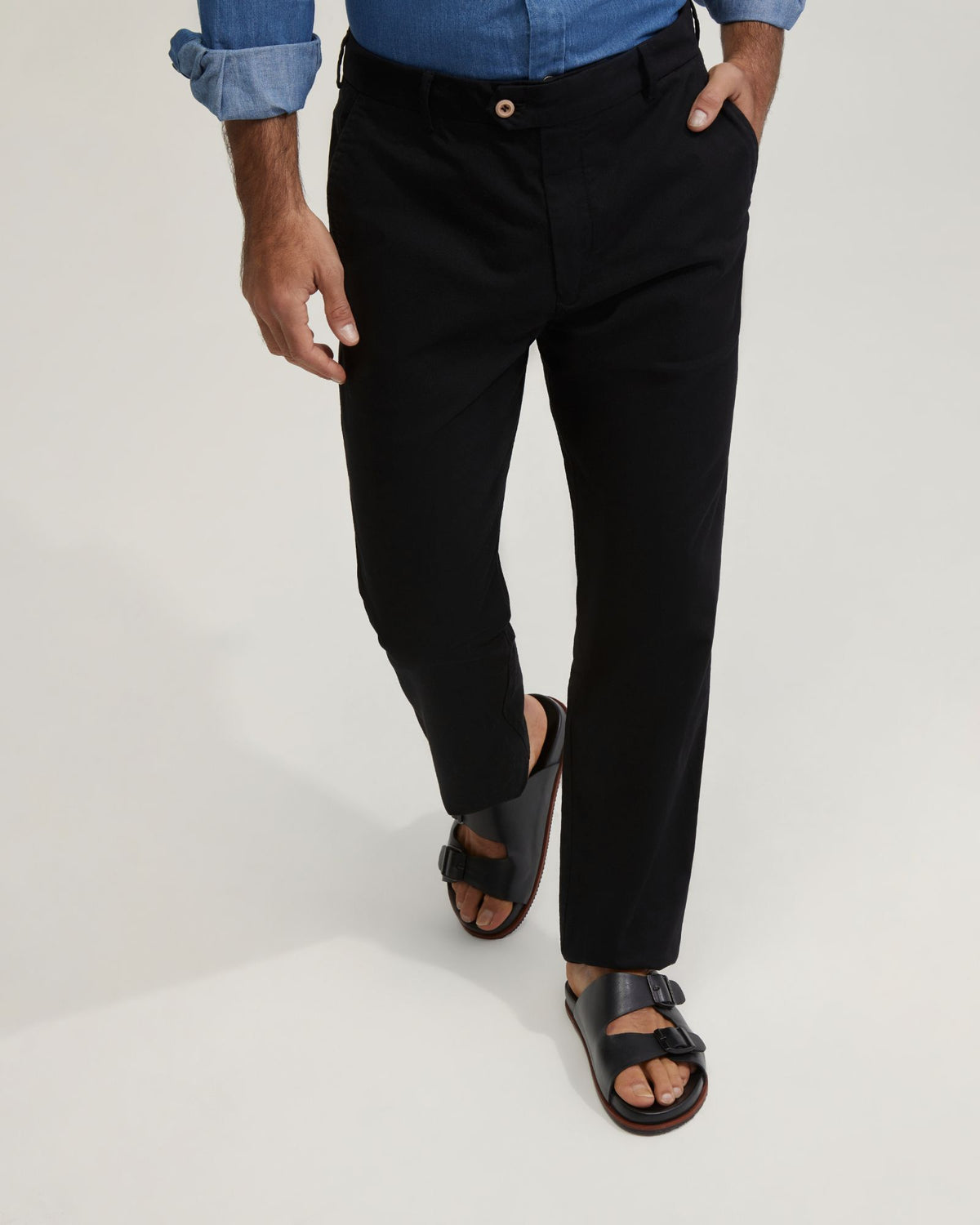 RELAXED FIT COTTON CHINO MENS TROUSERS