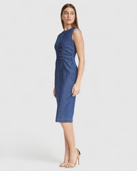 KENDALL STRETCH DENIM DRESS WOMENS DRESSES