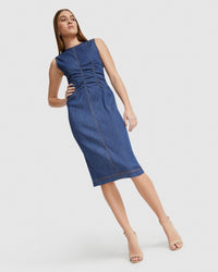 KENDALL STRETCH DENIM DRESS WOMENS DRESSES