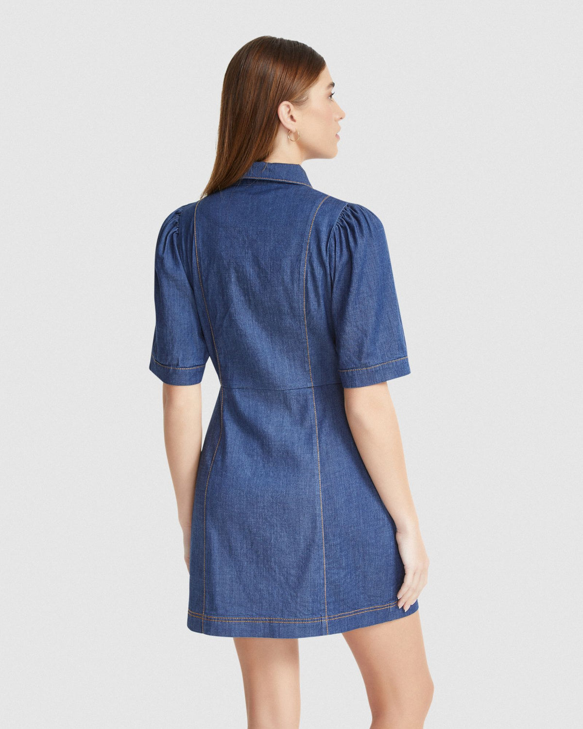 SHORE STRETCH DENIM DRESS WOMENS DRESSES