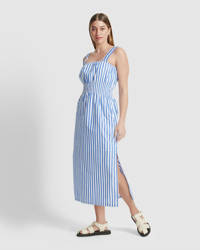 GIGI STRIPED COTTON DRESS WOMENS DRESSES