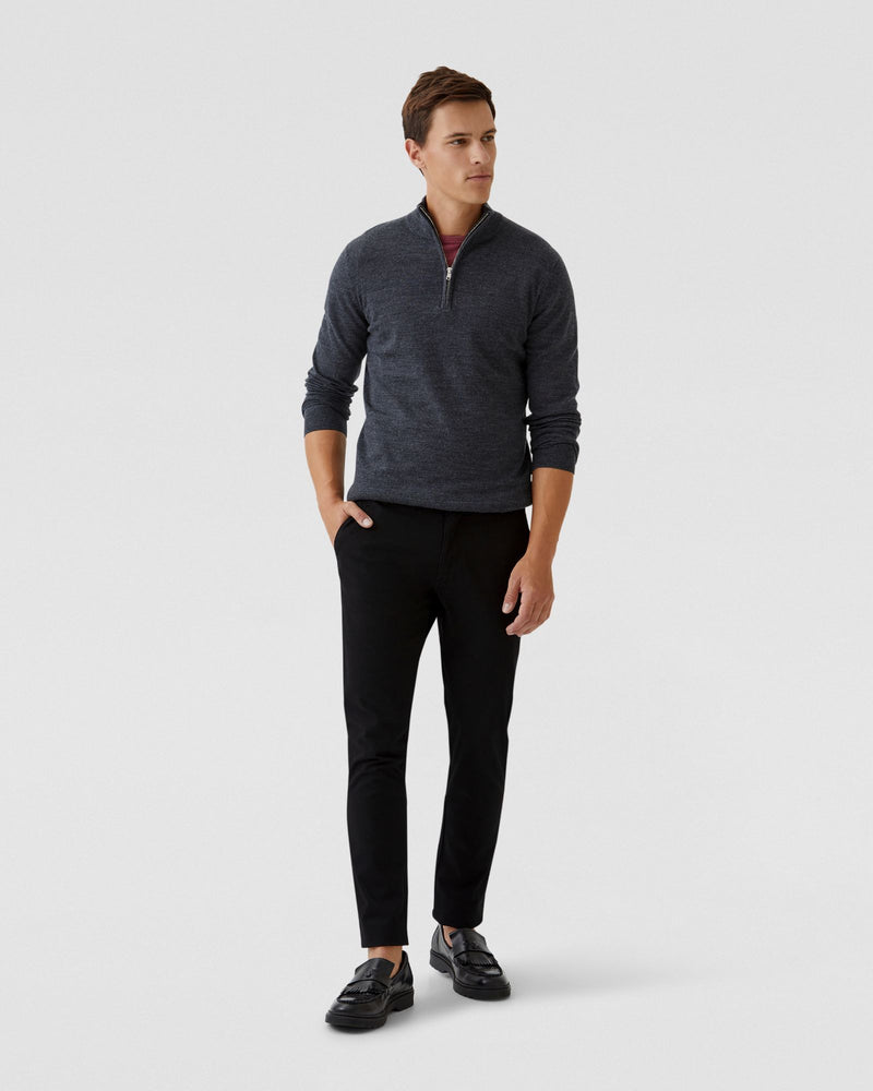 ZIP NECK MERINO WOOL KNIT MENS KNITWEAR