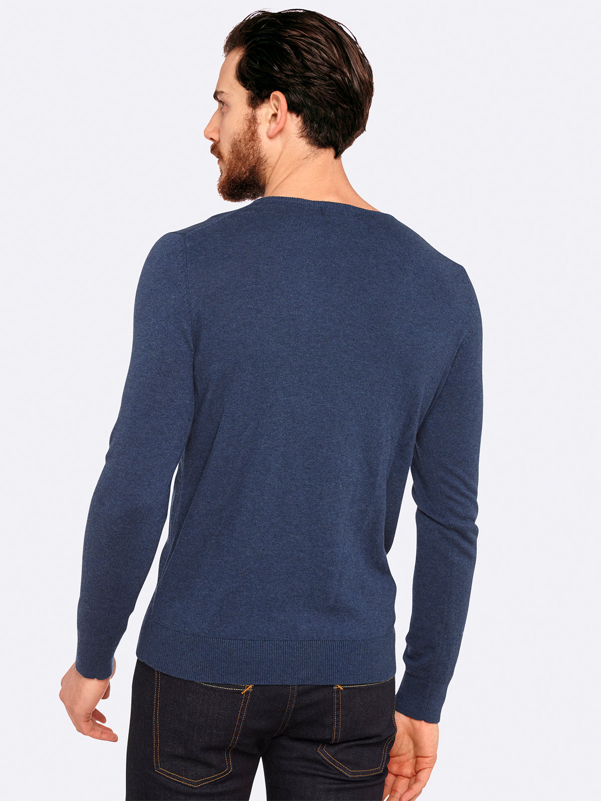 COTTON V-NECK PULLOVER MENS KNITWEAR