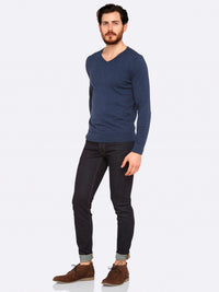 COTTON V-NECK PULLOVER MENS KNITWEAR