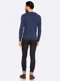 COTTON V-NECK PULLOVER MENS KNITWEAR