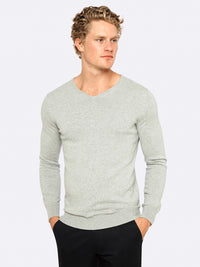 COTTON V-NECK PULLOVER MENS KNITWEAR