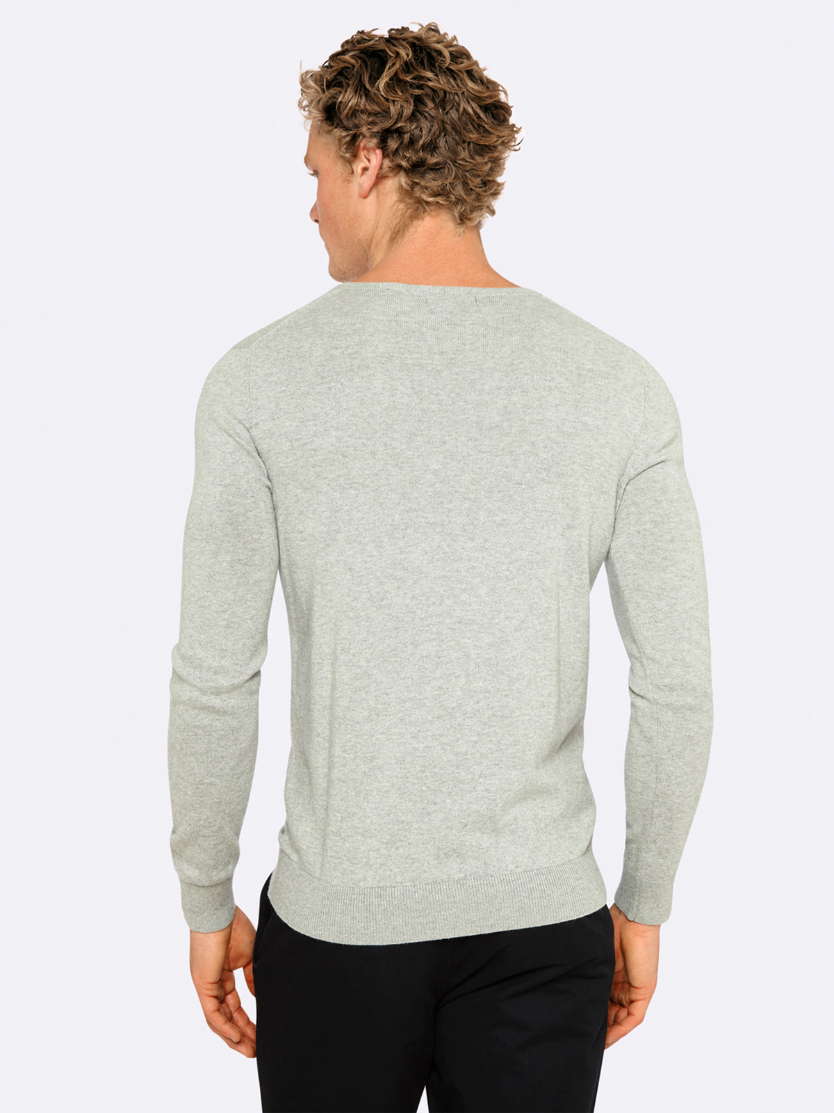 COTTON V-NECK PULLOVER MENS KNITWEAR