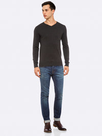 COTTON V-NECK PULLOVER MENS KNITWEAR