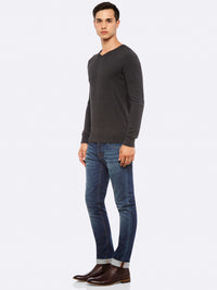 COTTON V-NECK PULLOVER MENS KNITWEAR