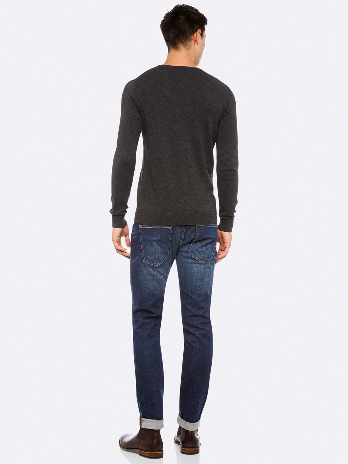 COTTON V-NECK PULLOVER MENS KNITWEAR