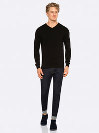 COTTON V-NECK PULLOVER MENS KNITWEAR