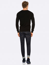 COTTON V-NECK PULLOVER MENS KNITWEAR