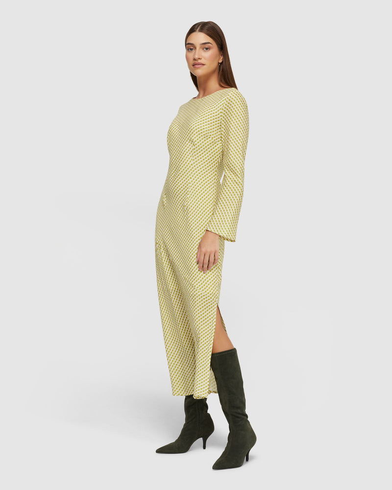 CAMILLE SPOT PRINT DRESS WOMENS DRESSES