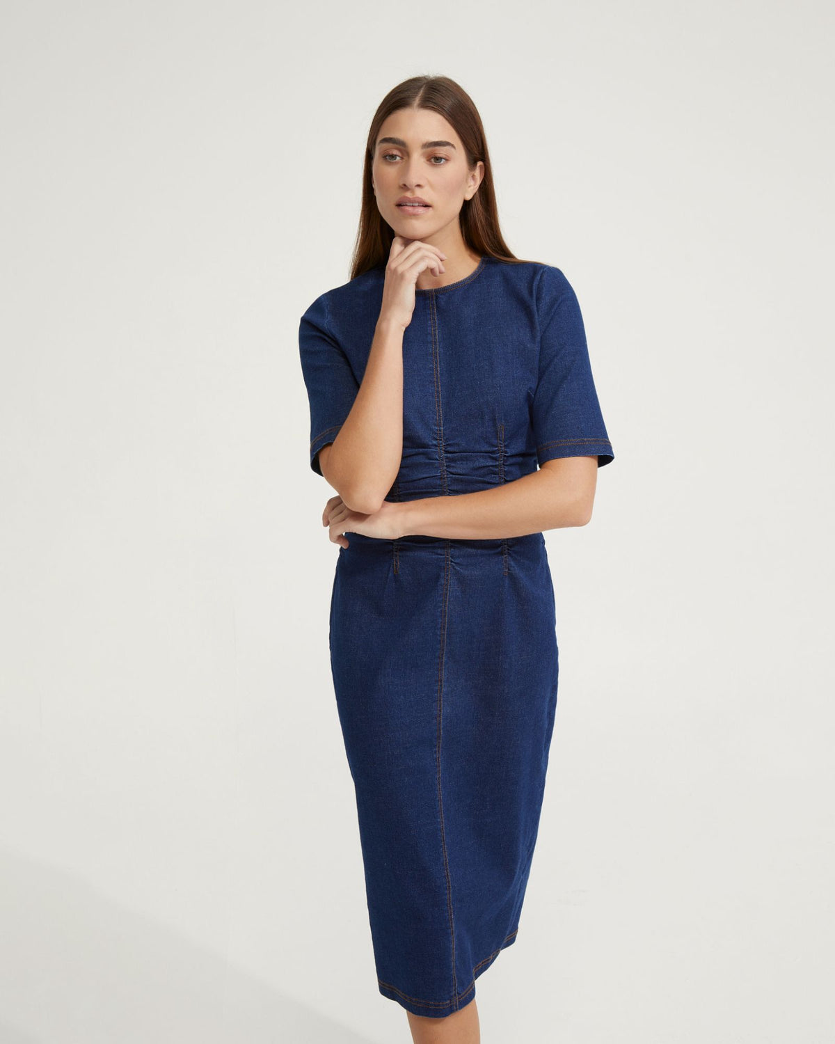 KENDALL SHORT SLEEVE DENIM DRESS - AVAILABLE ~ 1-2 weeks WOMENS DRESSES