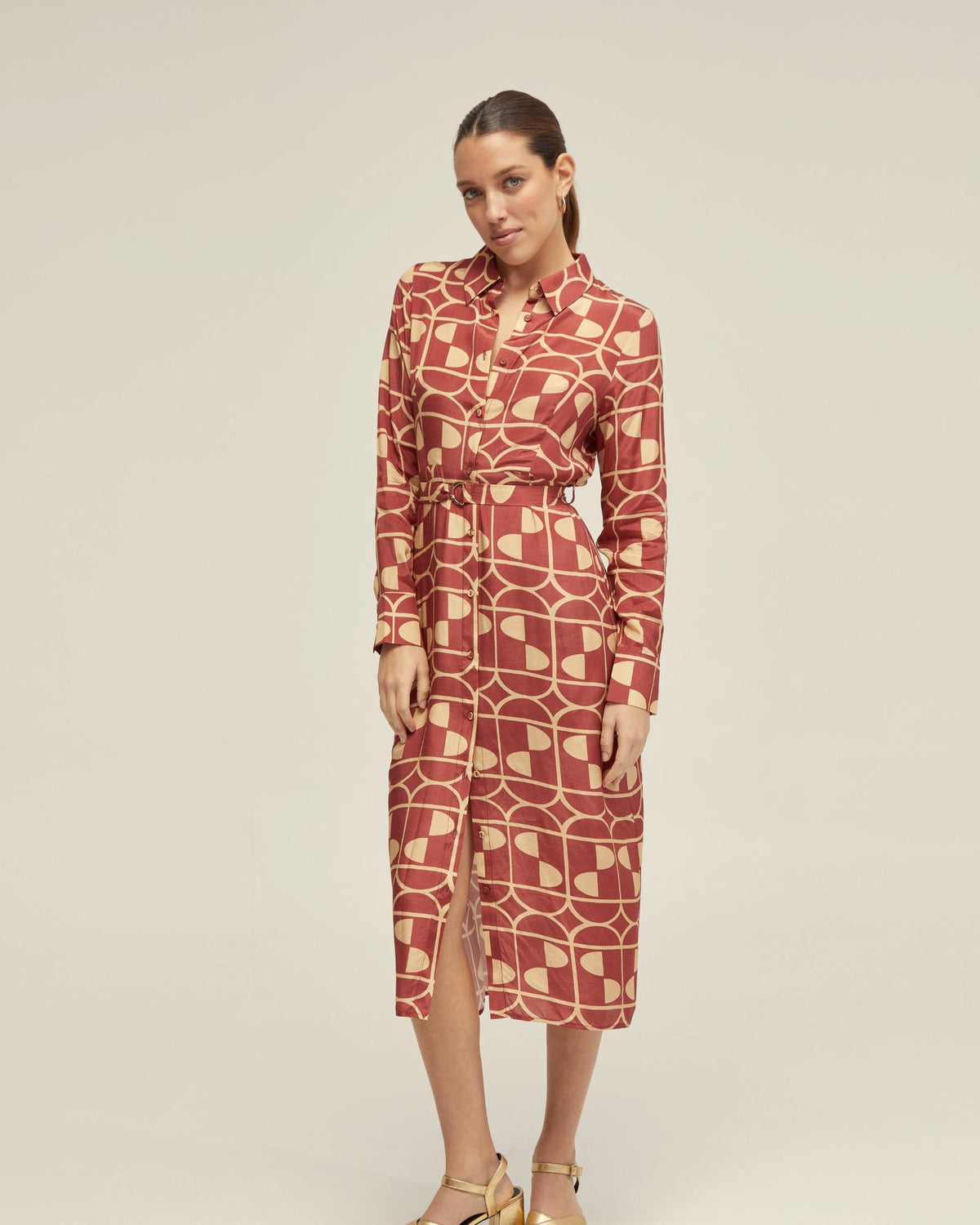 DIANNE GEO PRINT SHIRT DRESS WOMENS DRESSES