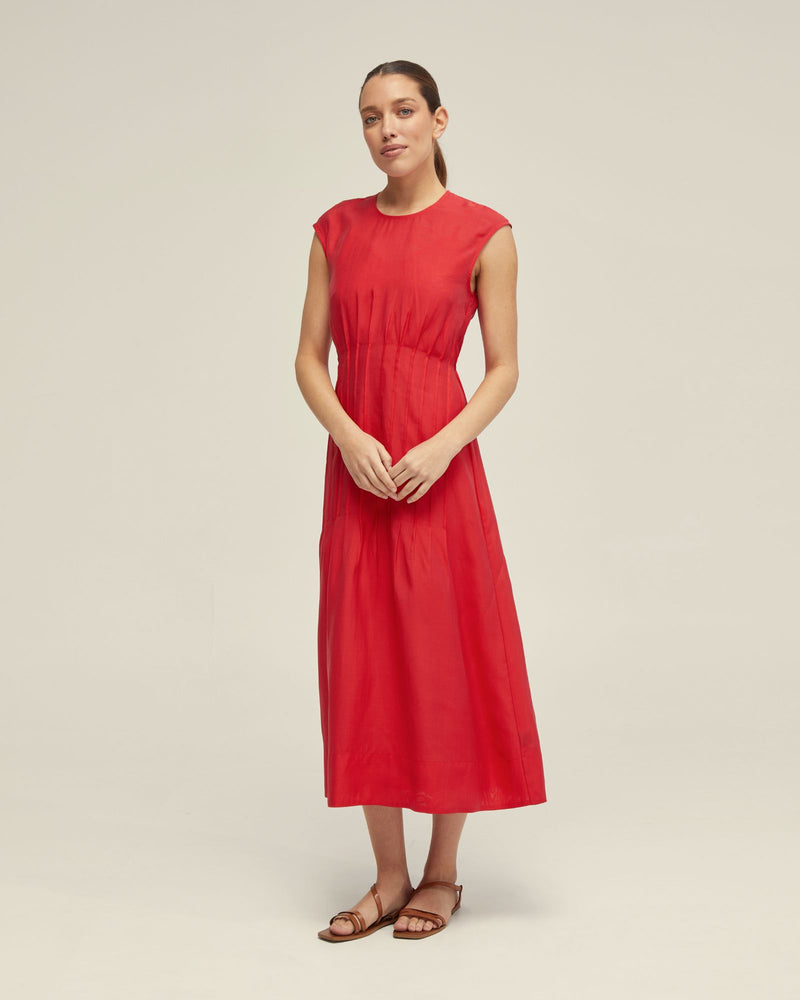 CLEMENTINE PIN-TUCK DRESS WOMENS DRESSES