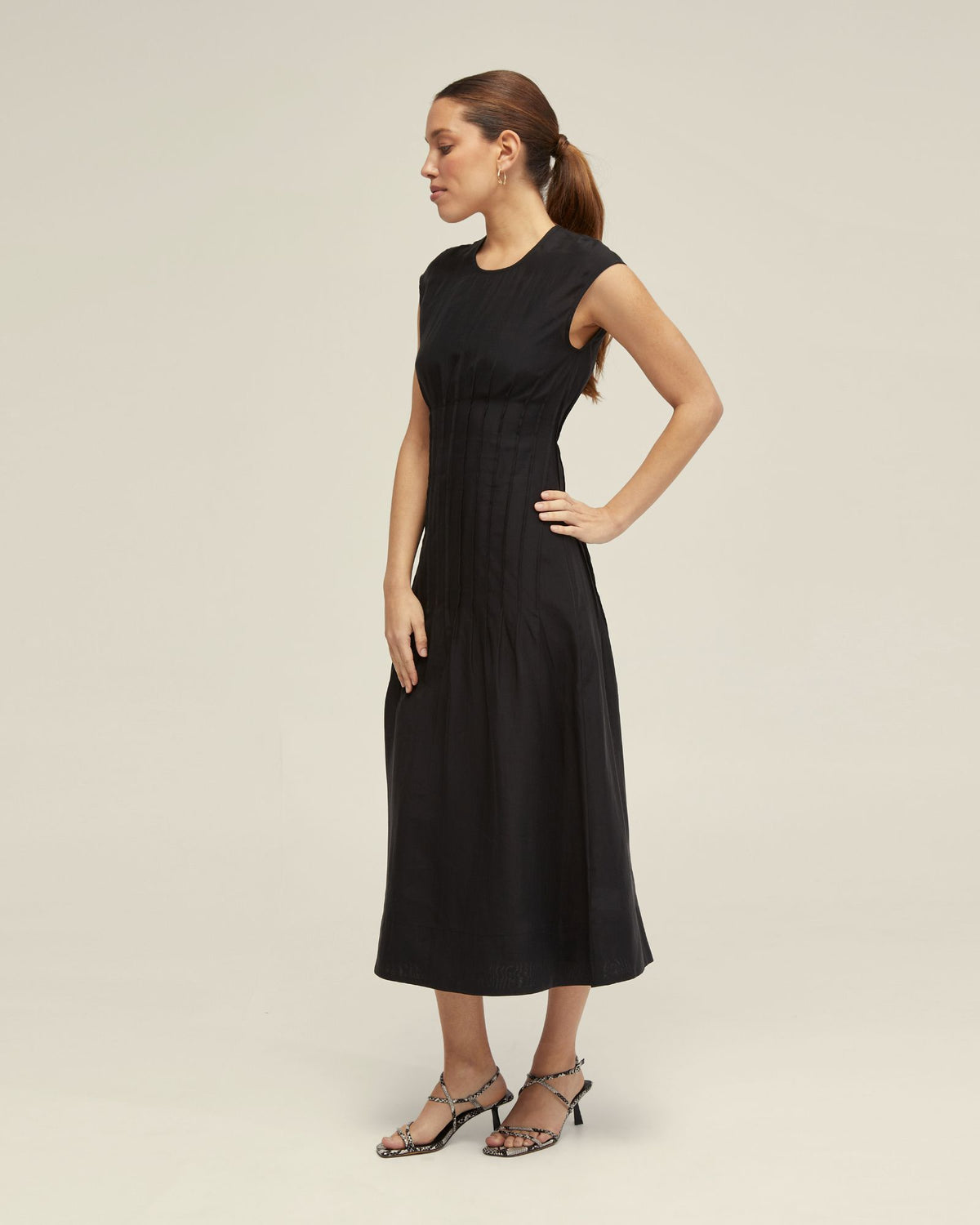 CLEMENTINE PIN-TUCK DRESS WOMENS DRESSES