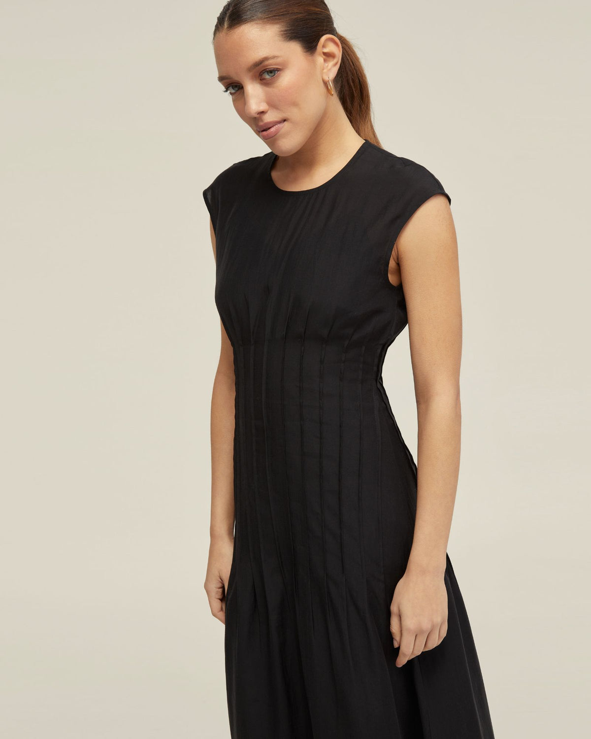 CLEMENTINE PIN-TUCK DRESS WOMENS DRESSES