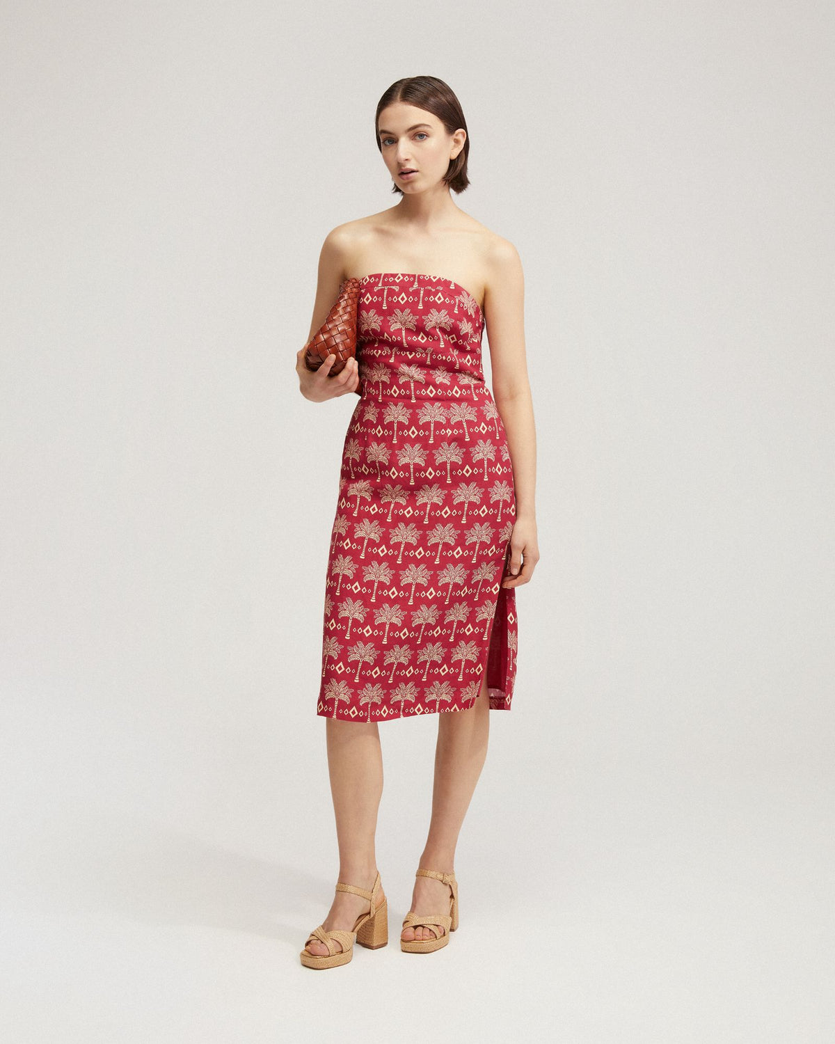 SCALA STRAPLESS PRINTED DRESS WOMENS DRESSES