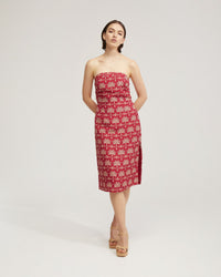 SCALA STRAPLESS PRINTED DRESS WOMENS DRESSES