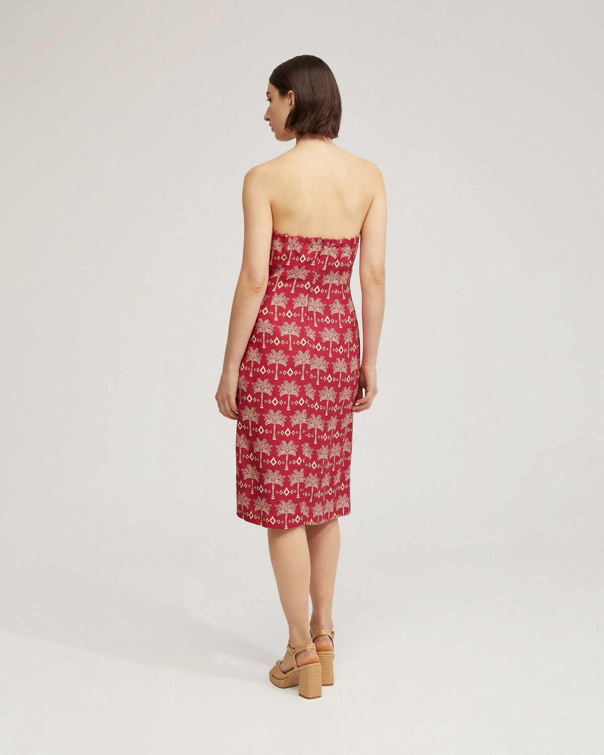 SCALA STRAPLESS PRINTED DRESS WOMENS DRESSES