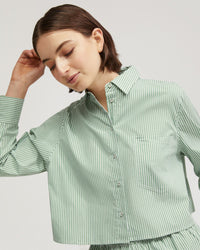 CARRIE CROP STRIPED SHIRT - AVAILABLE ~ 1-2 weeks WOMENS SHIRTS