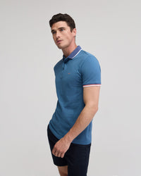 Cam Contrast Collar Pique Polo MENS KNITS