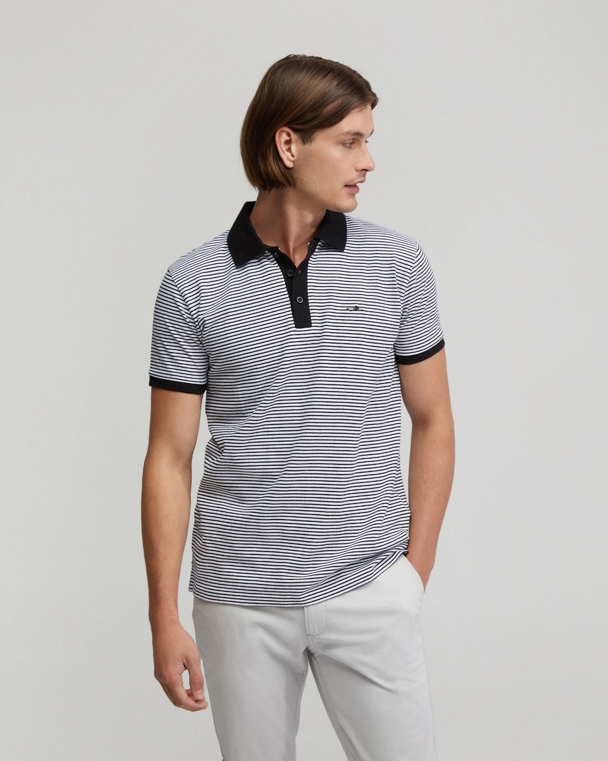 Mack Cotton Pique Striped Polo MENS KNITS