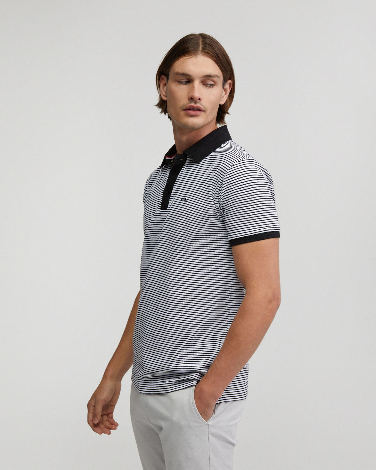 Mack Cotton Pique Striped Polo MENS KNITS