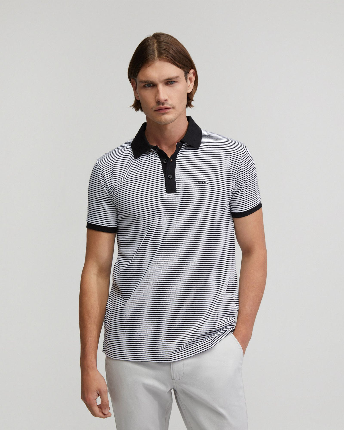 Mack Cotton Pique Striped Polo MENS KNITS