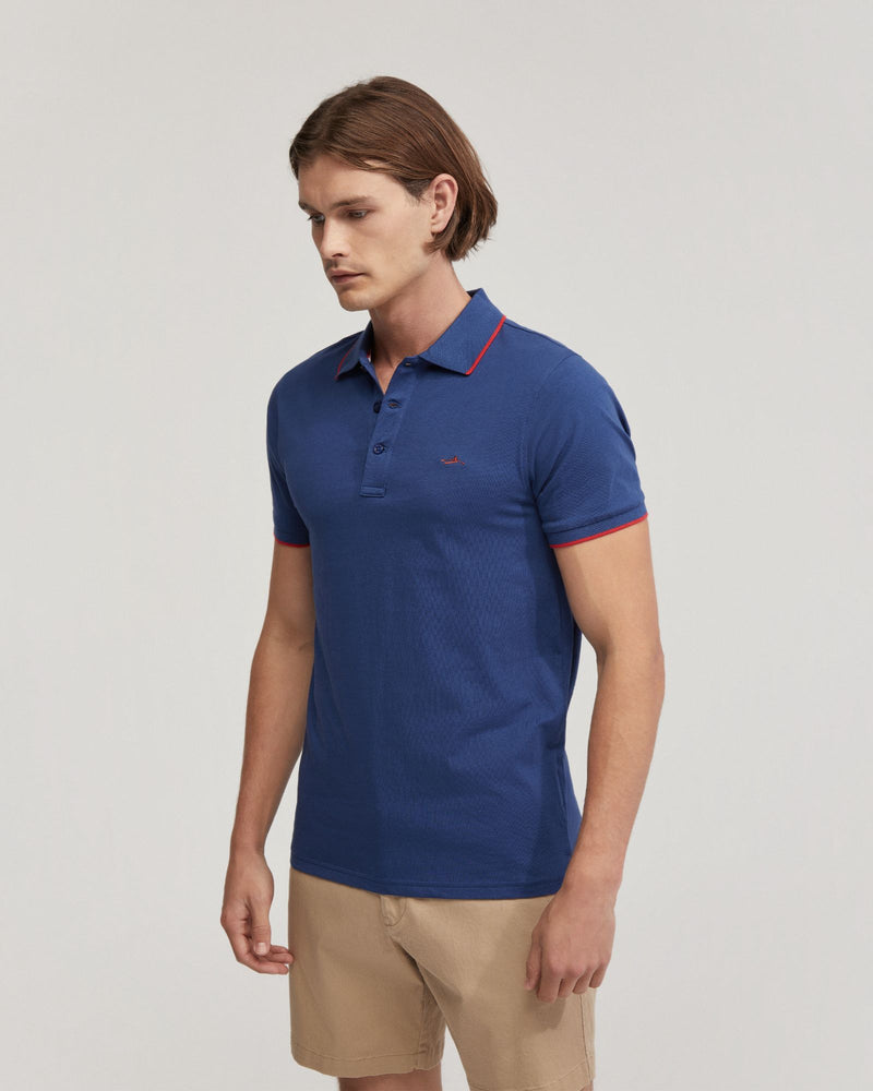 Henry Cotton Jersey Tipping Polo MENS KNITS