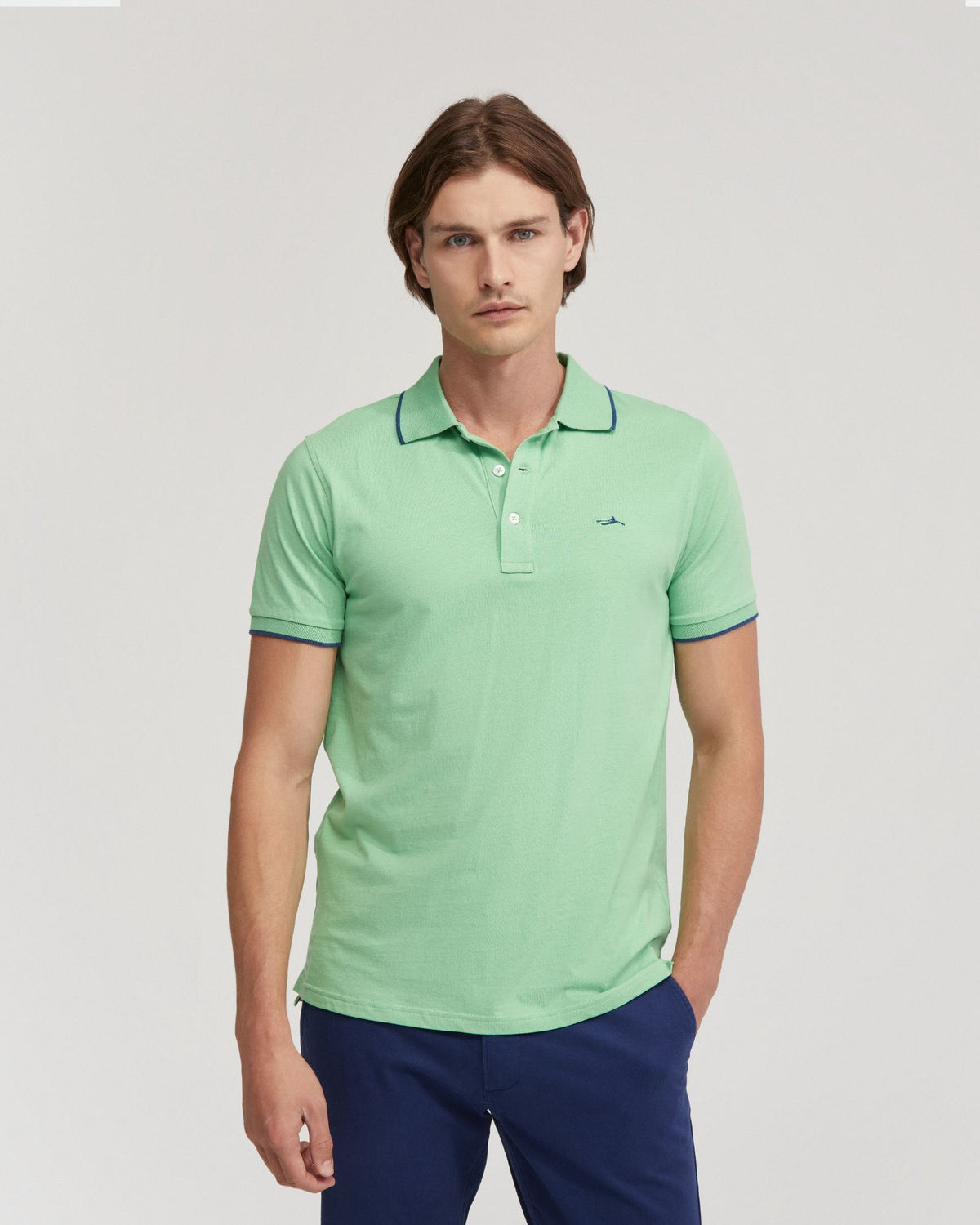 Henry Cotton Jersey Tipping Polo MENS KNITS