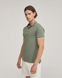 DEREK COTTON PIQUE TIPPING POLO MENS KNITS