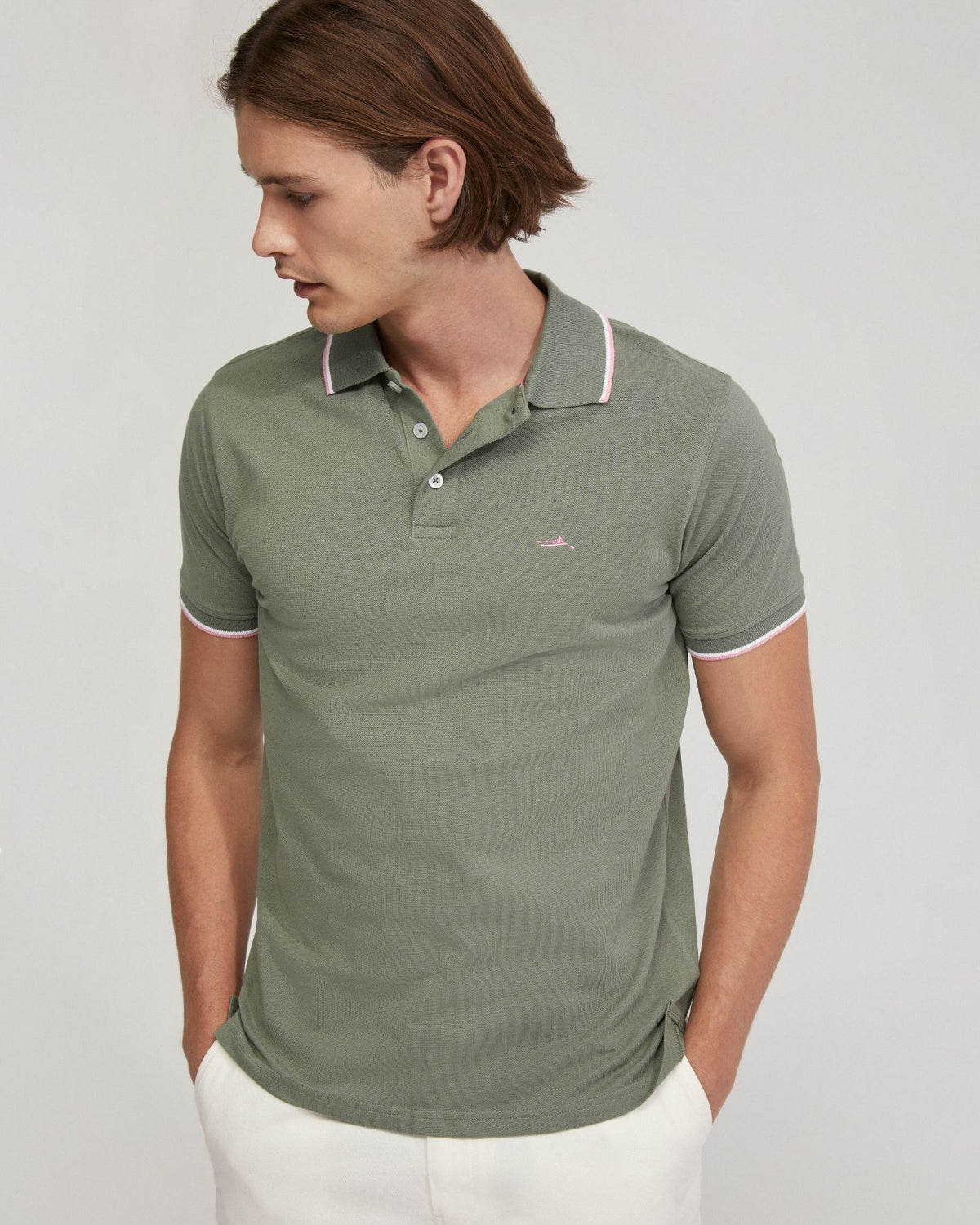 DEREK COTTON PIQUE TIPPING POLO MENS KNITS