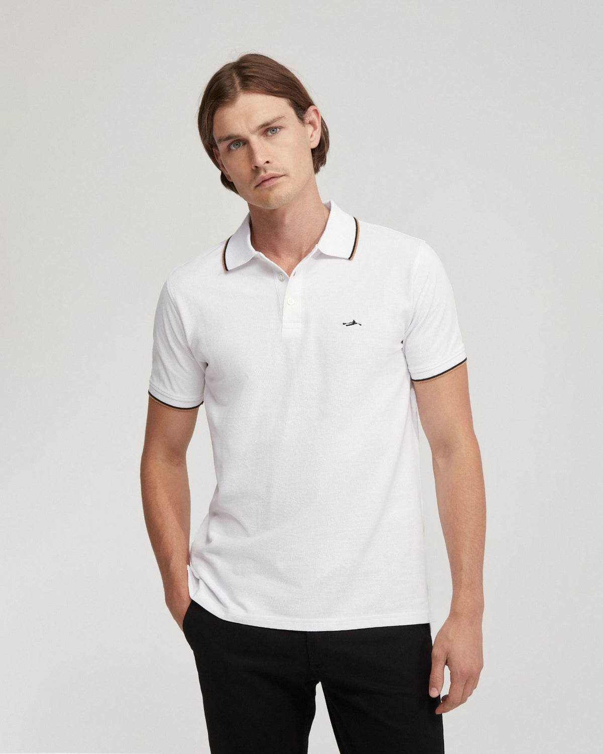 DEREK COTTON PIQUE TIPPING POLO MENS KNITS