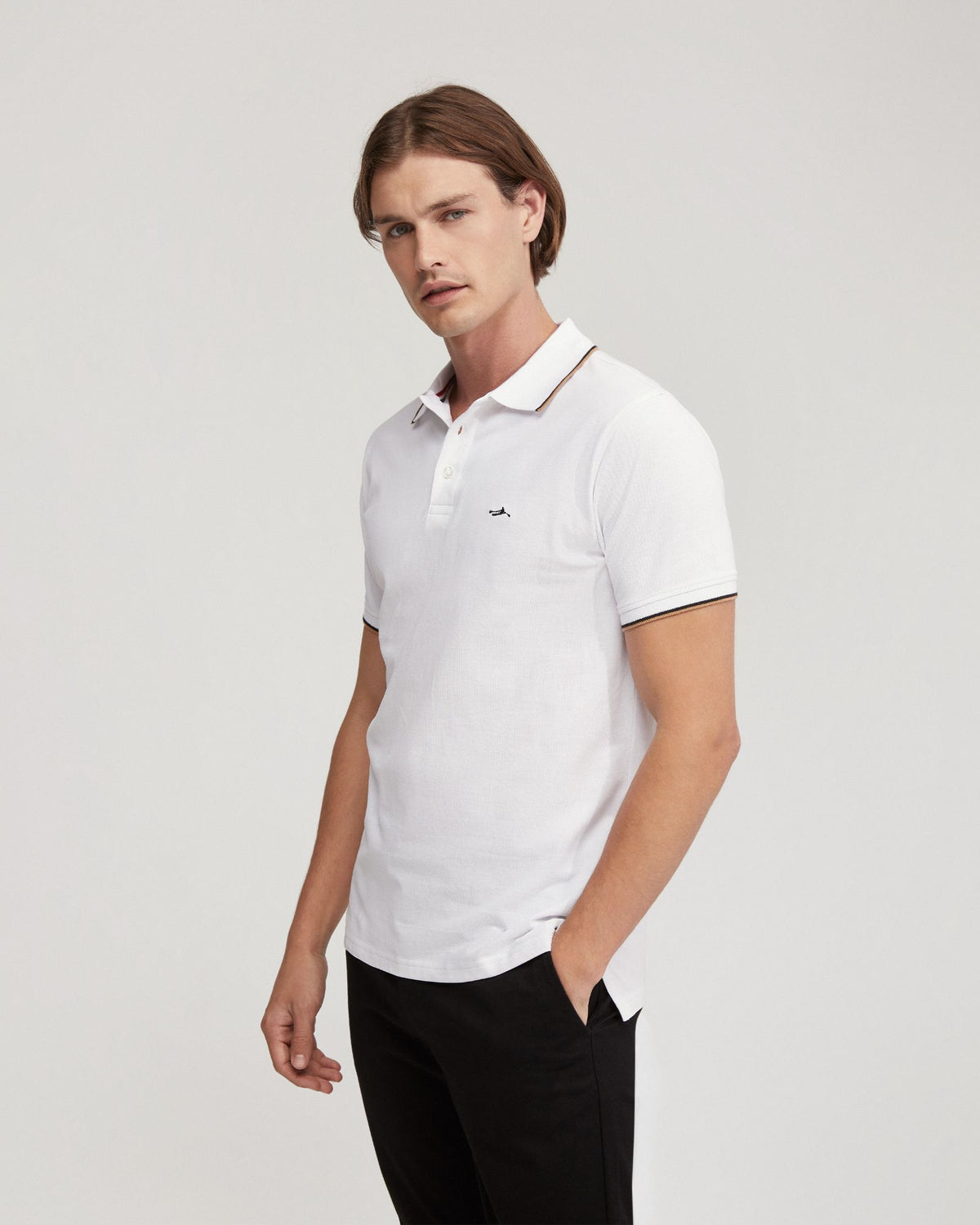 DEREK COTTON PIQUE TIPPING POLO MENS KNITS