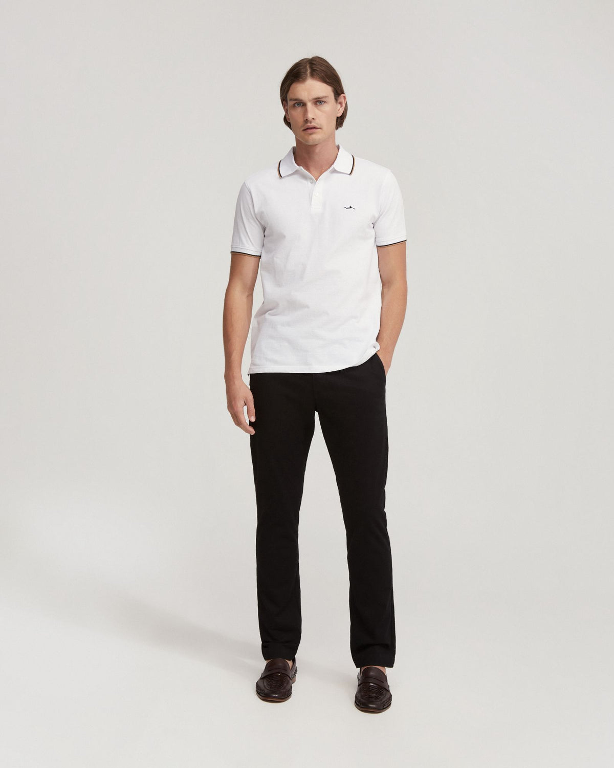 DEREK COTTON PIQUE TIPPING POLO MENS KNITS