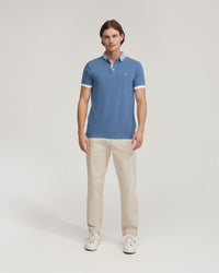 DYLAN STRIPED COLLAR PIQUE POLO MENS KNITS