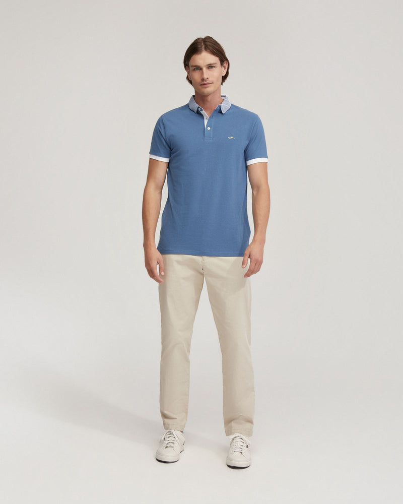 DYLAN STRIPED COLLAR PIQUE POLO MENS KNITS