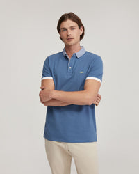 DYLAN STRIPED COLLAR PIQUE POLO MENS KNITS