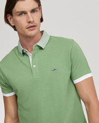 DYLAN STRIPED COLLAR PIQUE POLO MENS KNITS