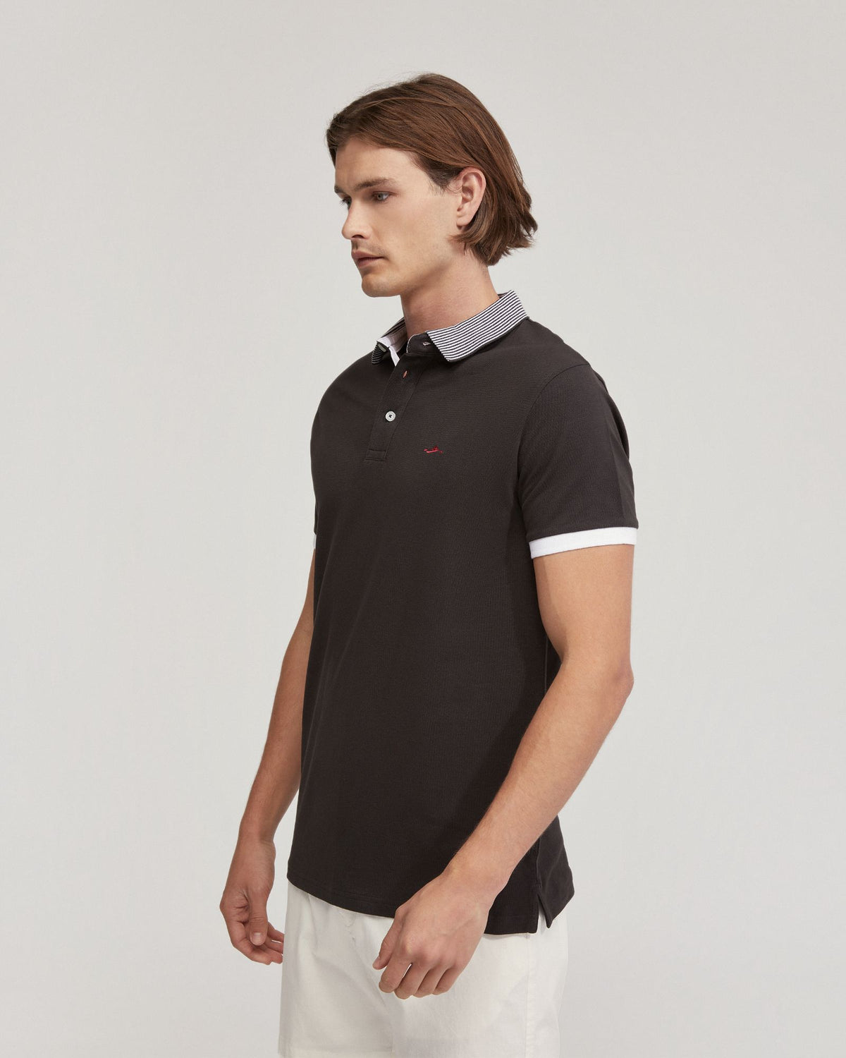 Dylan Striped Collar Pique Polo MENS KNITS