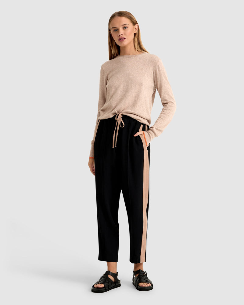 AMELIA TIPPING STRIPE CREW NECK TOP WOMENS KNITWEAR